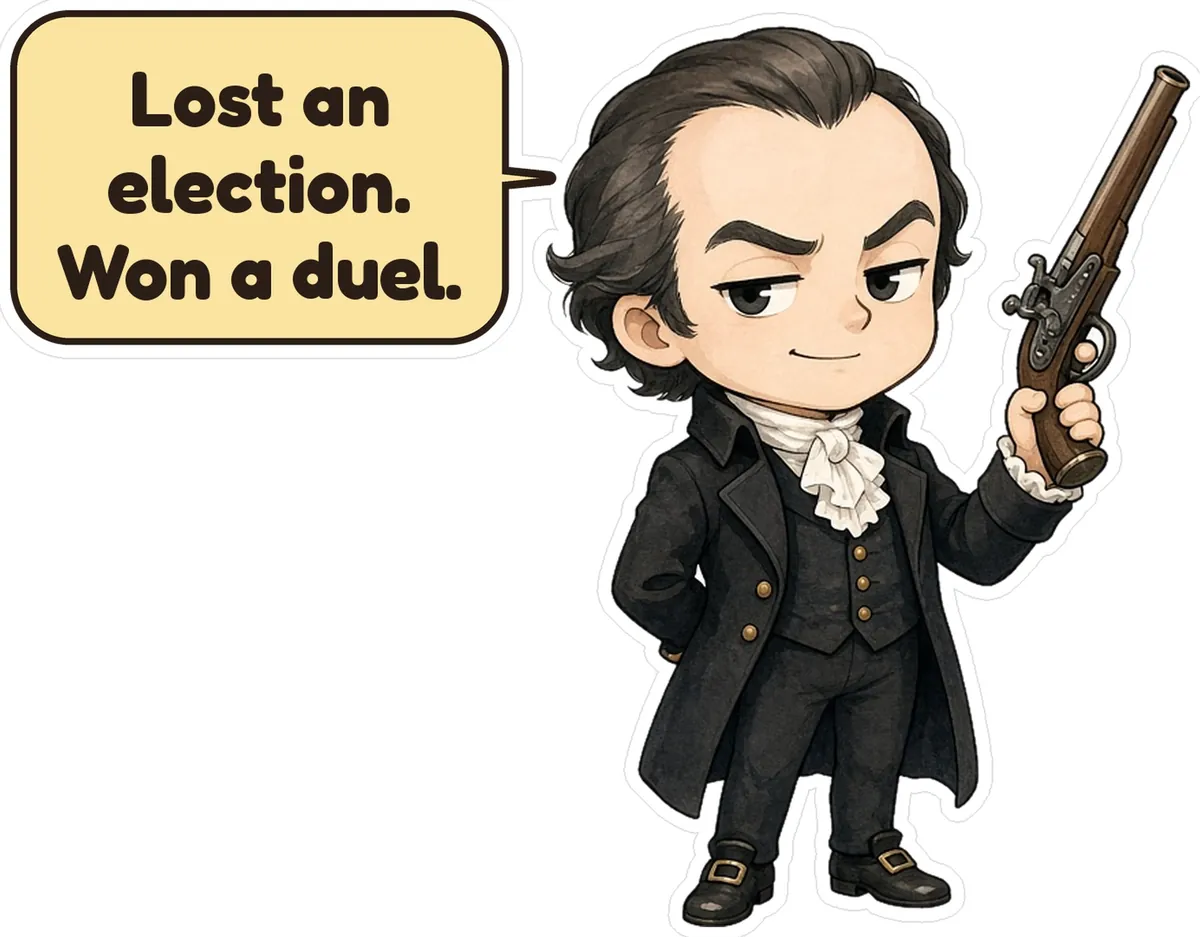 Aaron Burr storybook watercolor design