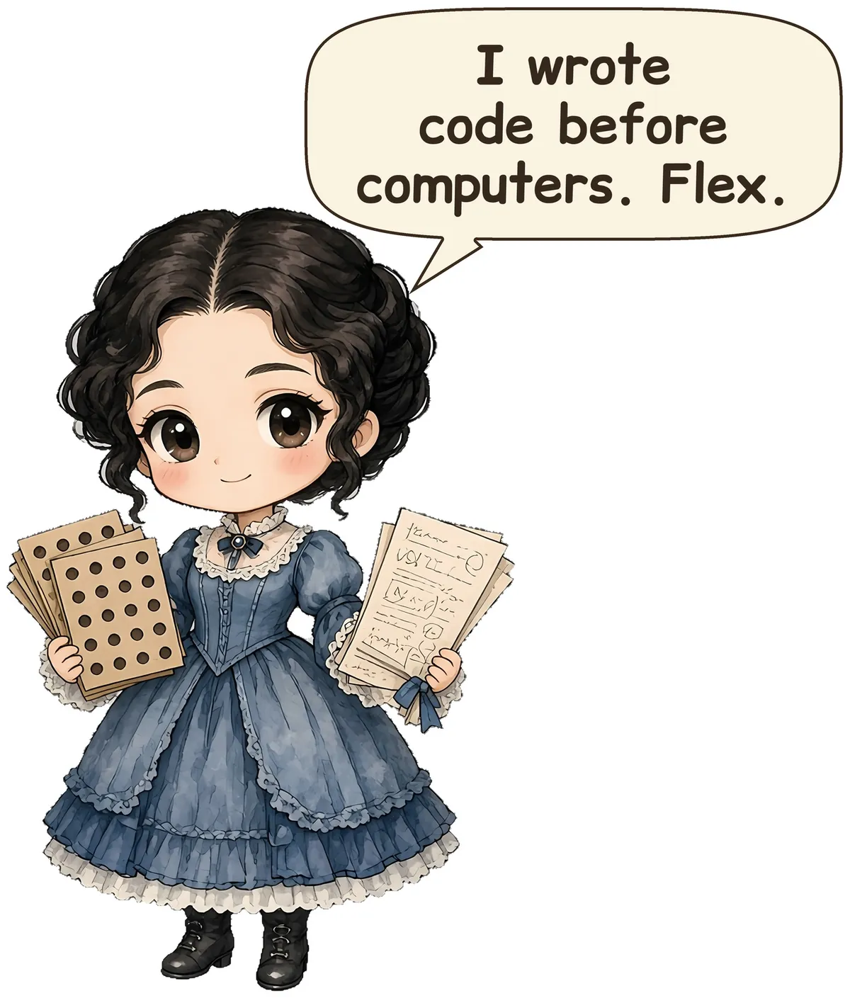 Ada Lovelace storybook watercolor design