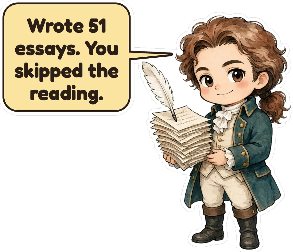 Alexander Hamilton storybook watercolor design