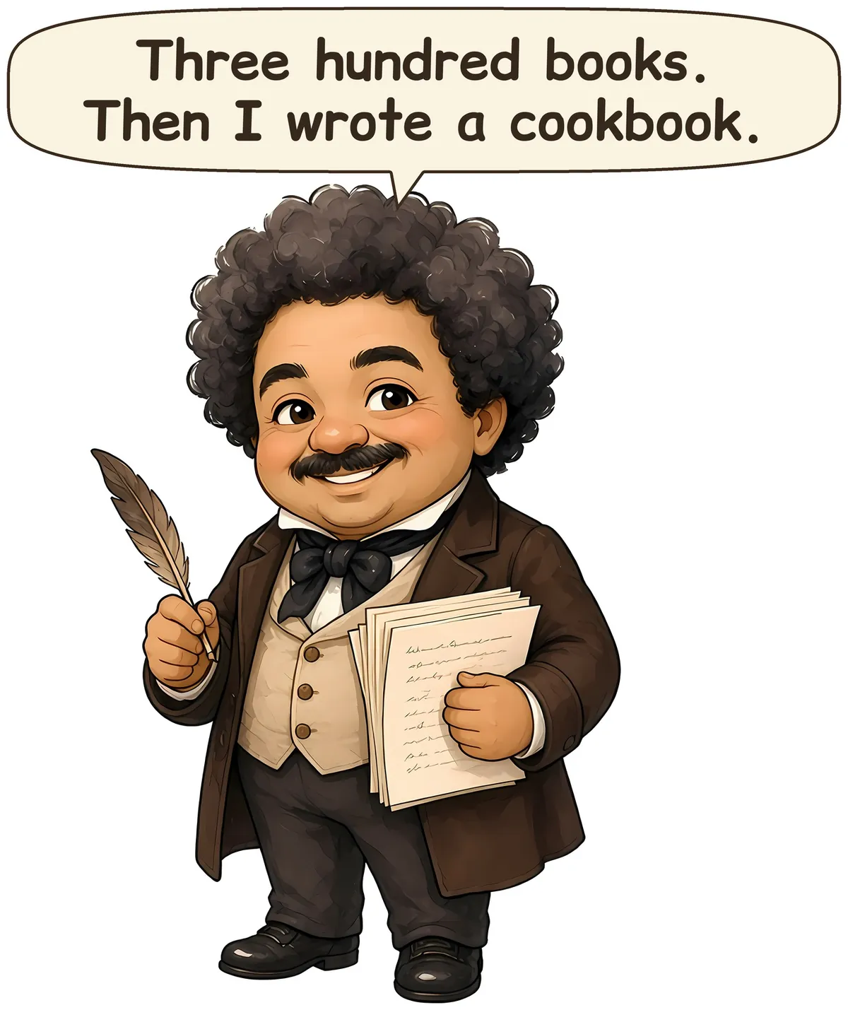 Alexandre Dumas storybook watercolor design