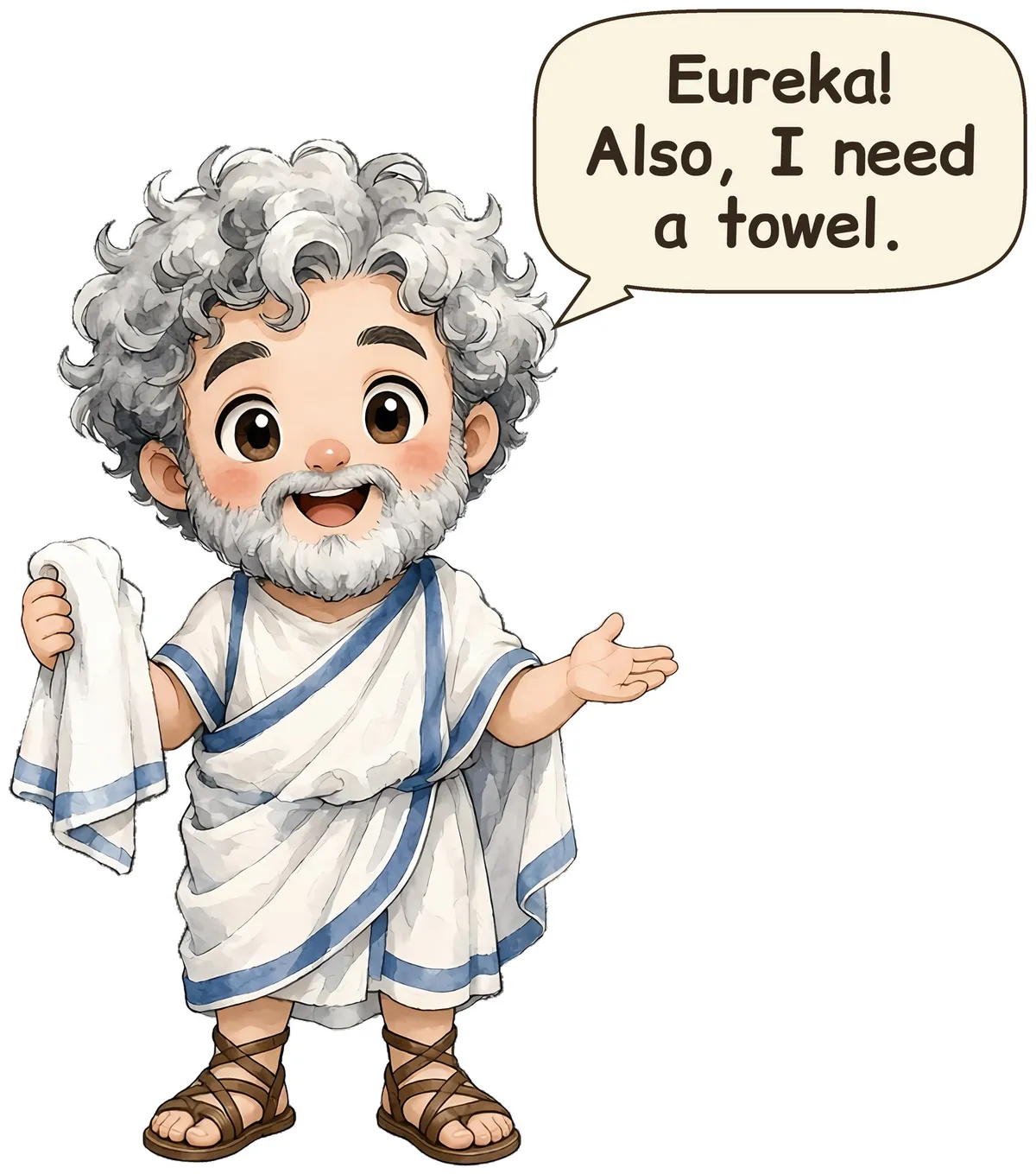 Archimedes storybook watercolor design