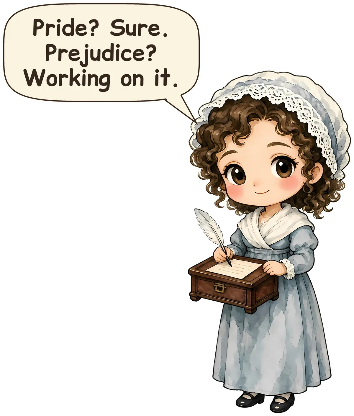 Jane Austen storybook watercolor design