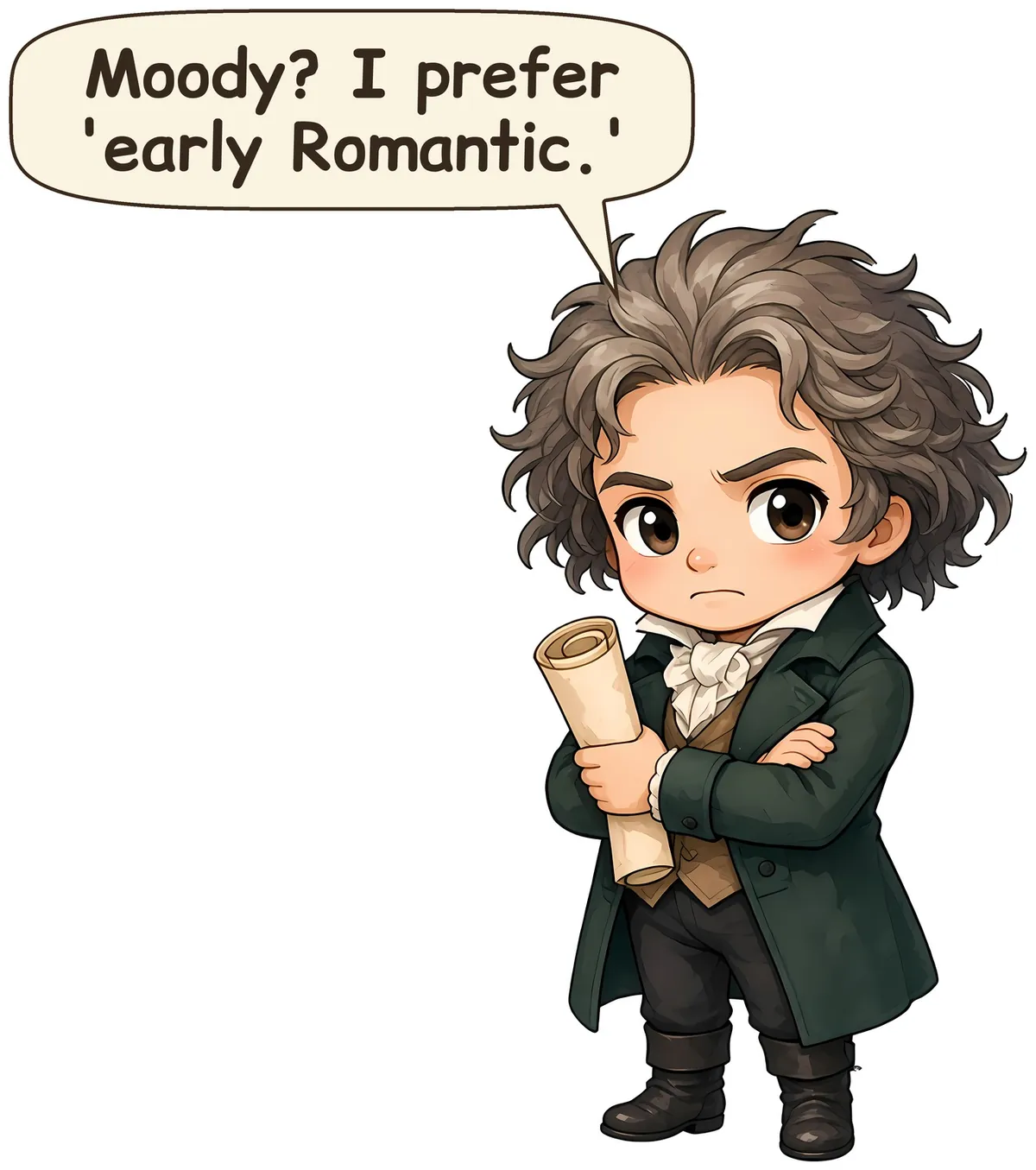 Ludwig van Beethoven storybook watercolor design