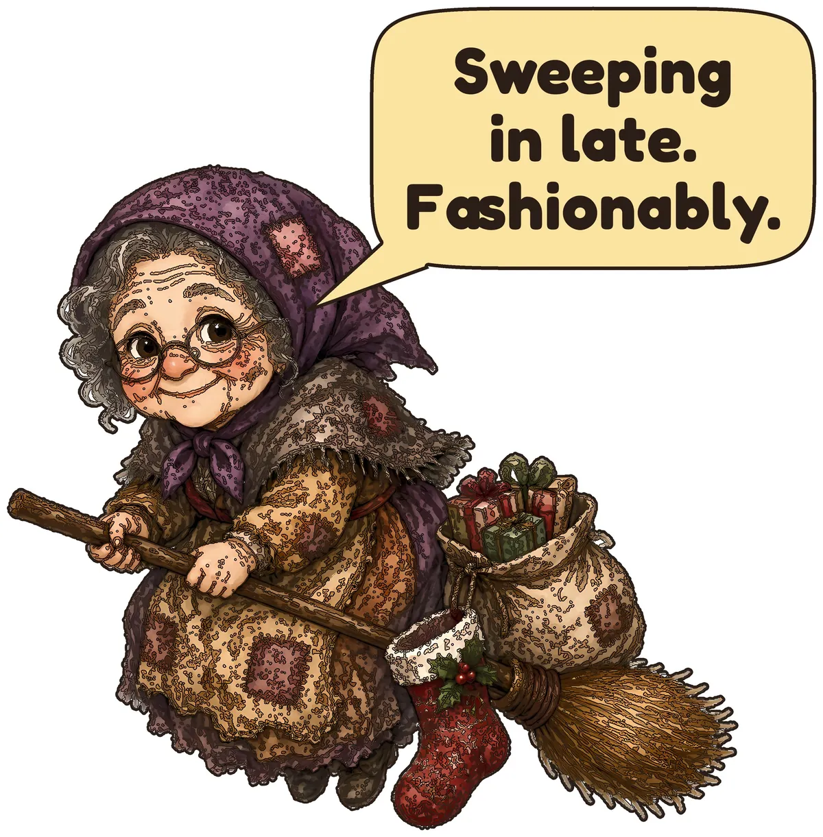 Befana storybook watercolor design