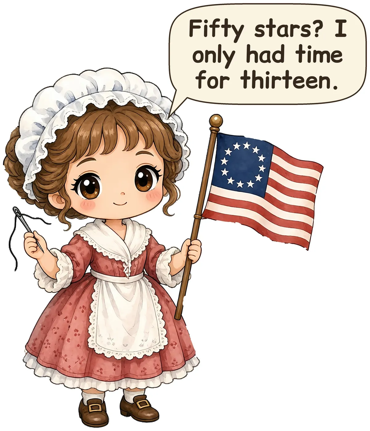 Betsy Ross storybook watercolor design