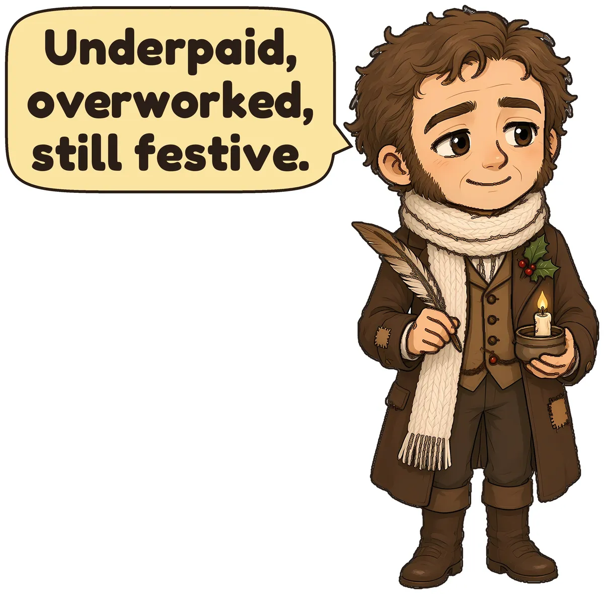 Bob Cratchit storybook watercolor design