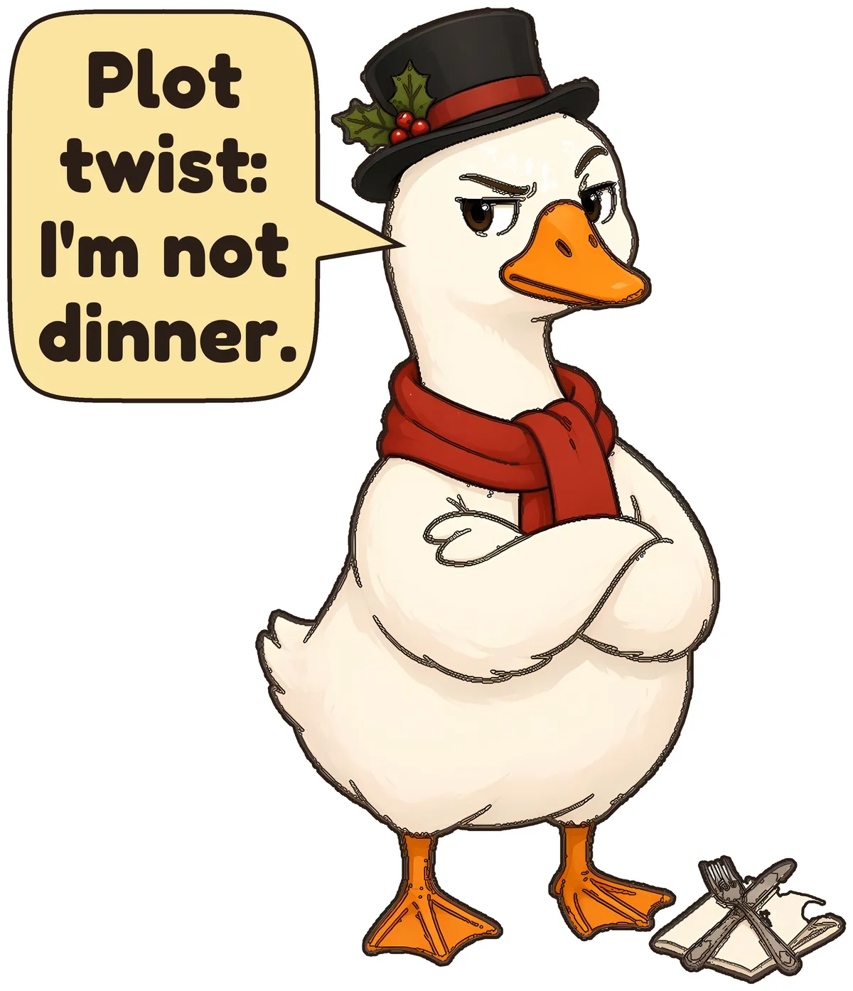 Christmas Goose storybook watercolor design