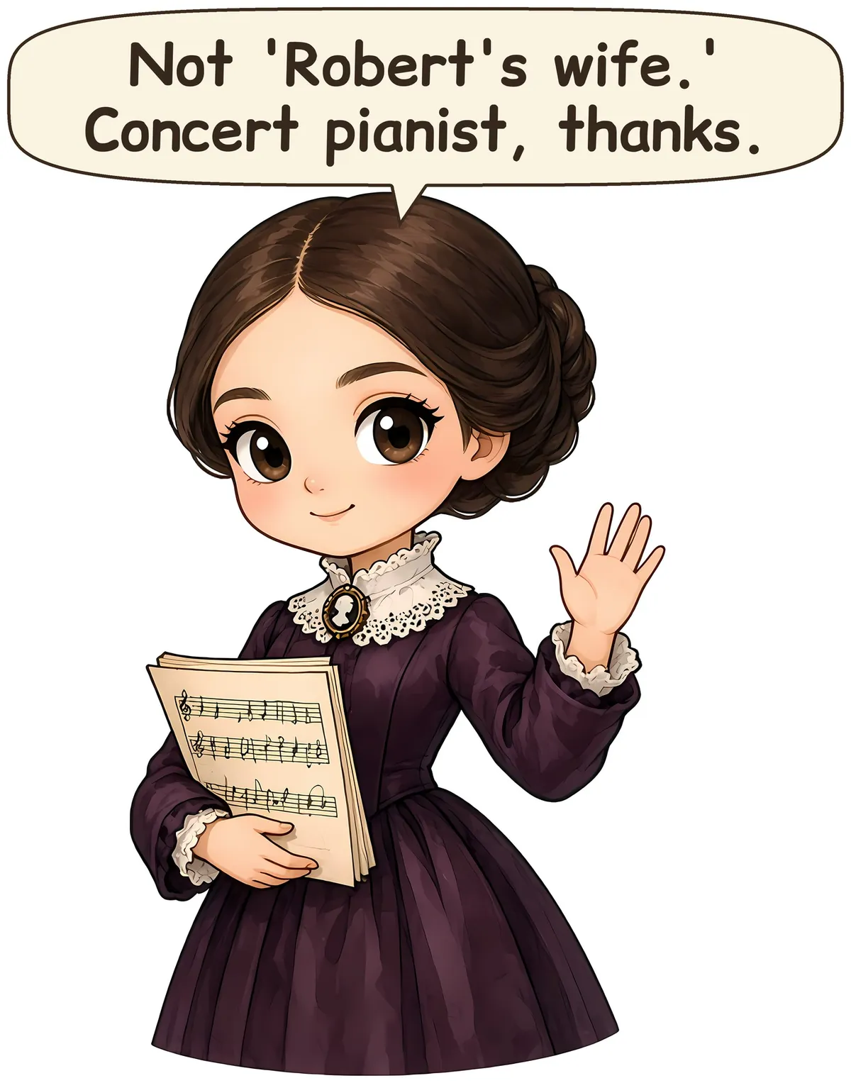 Clara Schumann storybook watercolor design