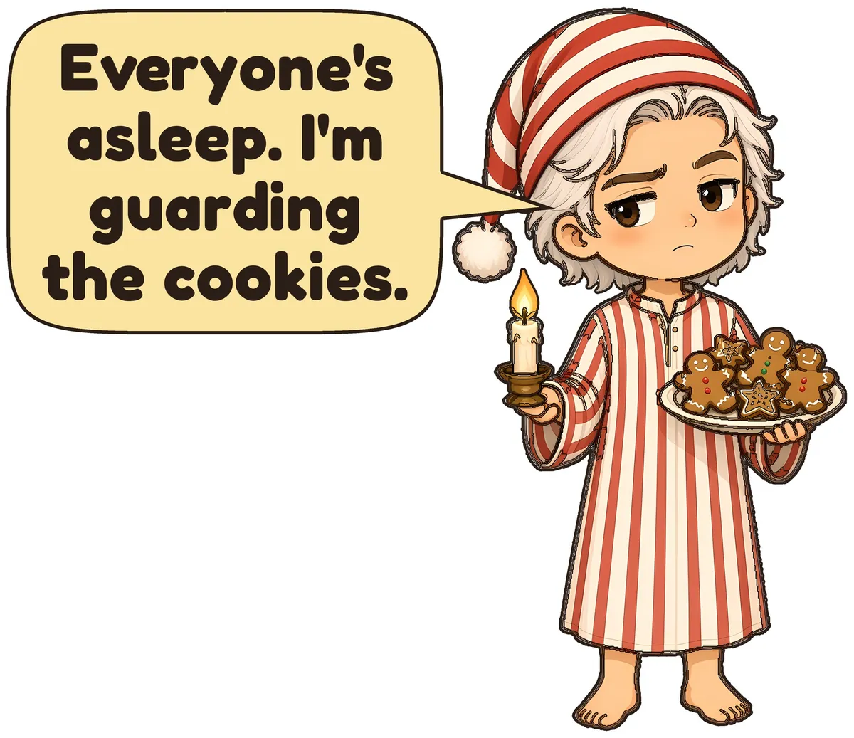 Christmas Cookie Guard storybook watercolor design
