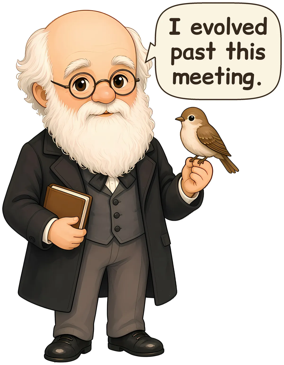 Charles Darwin storybook watercolor design