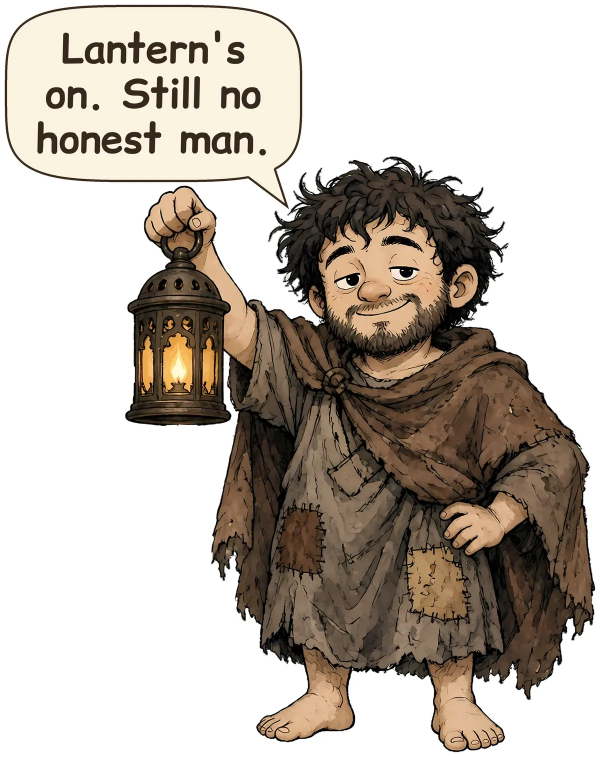 Diogenes storybook watercolor design