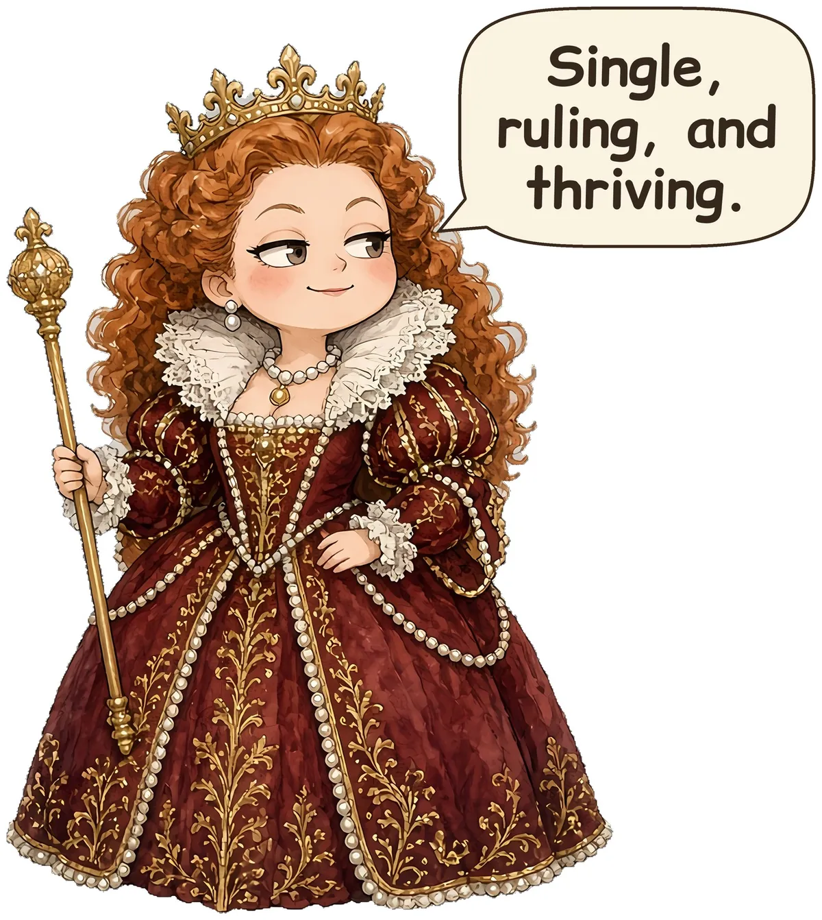 Elizabeth I storybook watercolor design