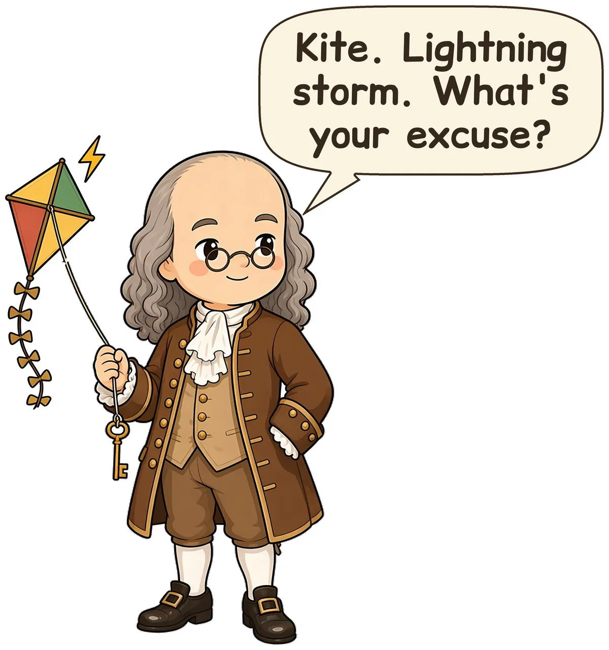 Ben Franklin storybook watercolor design