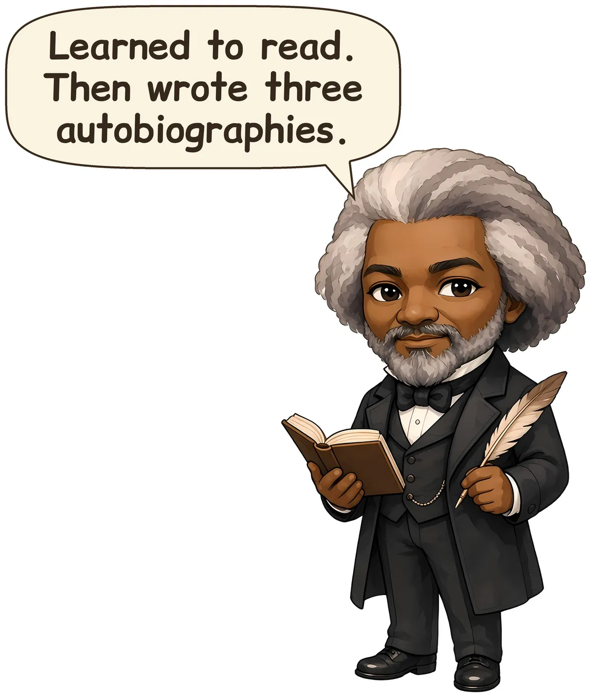 Frederick Douglass storybook watercolor design
