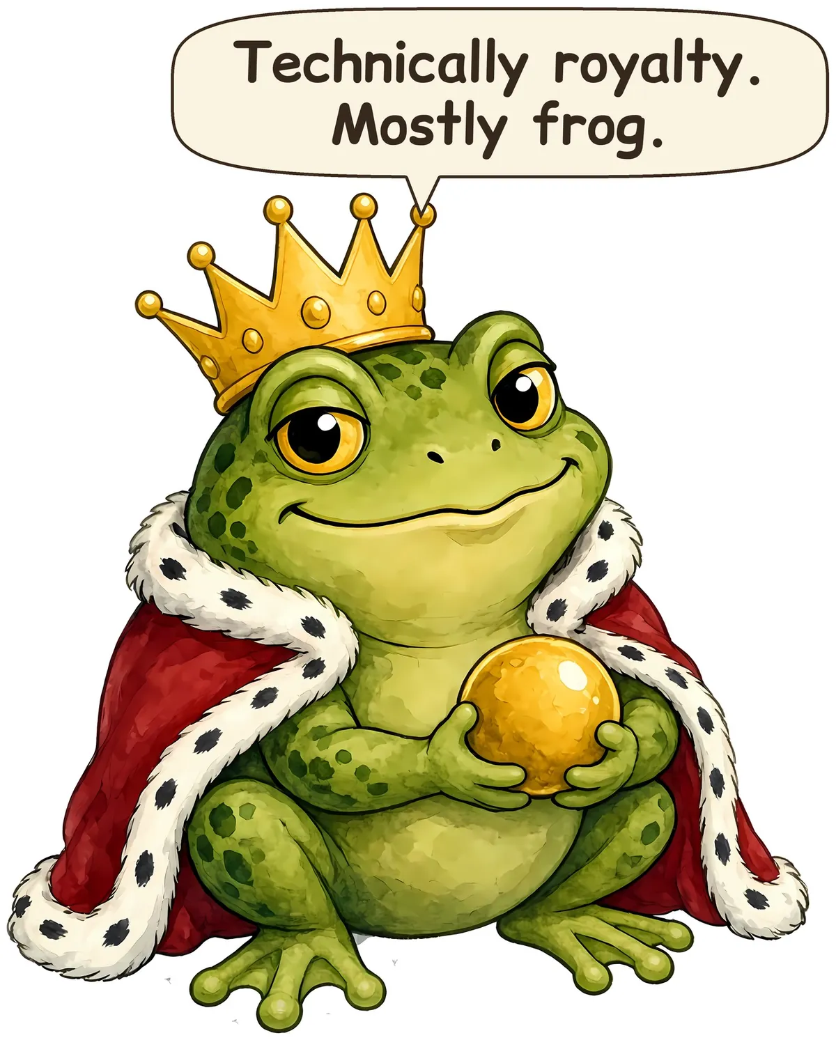 Frog Prince storybook watercolor design