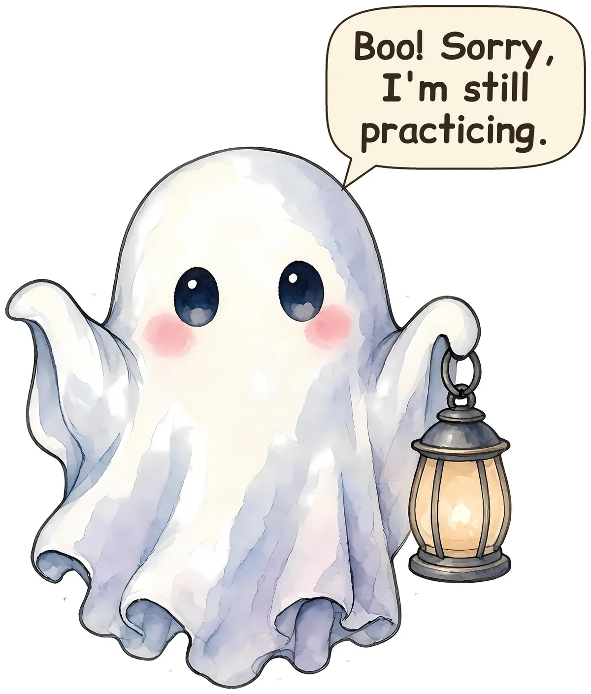 Little Lantern Ghost storybook watercolor design