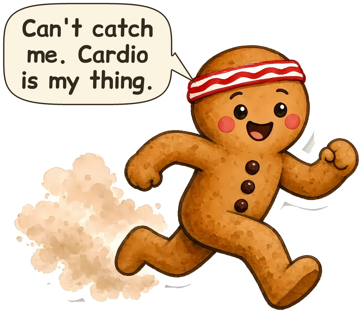 Runaway Gingerbread Man storybook watercolor design