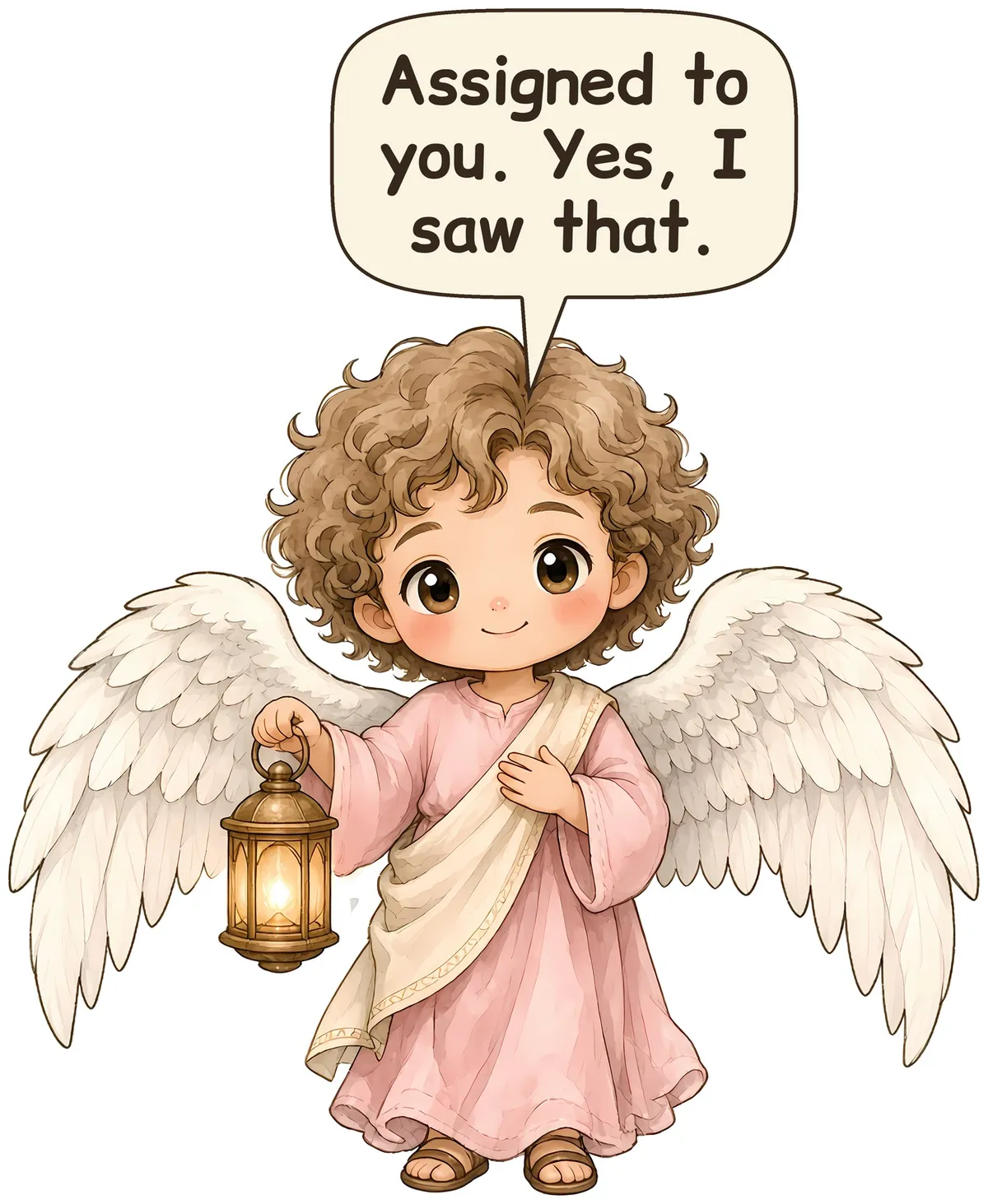 Guardian Angel storybook watercolor design