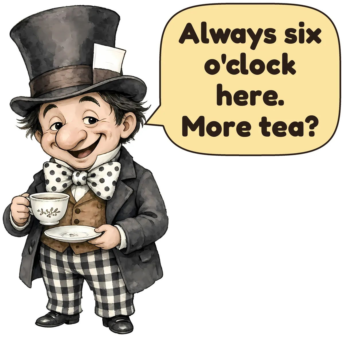 Hatter storybook watercolor design