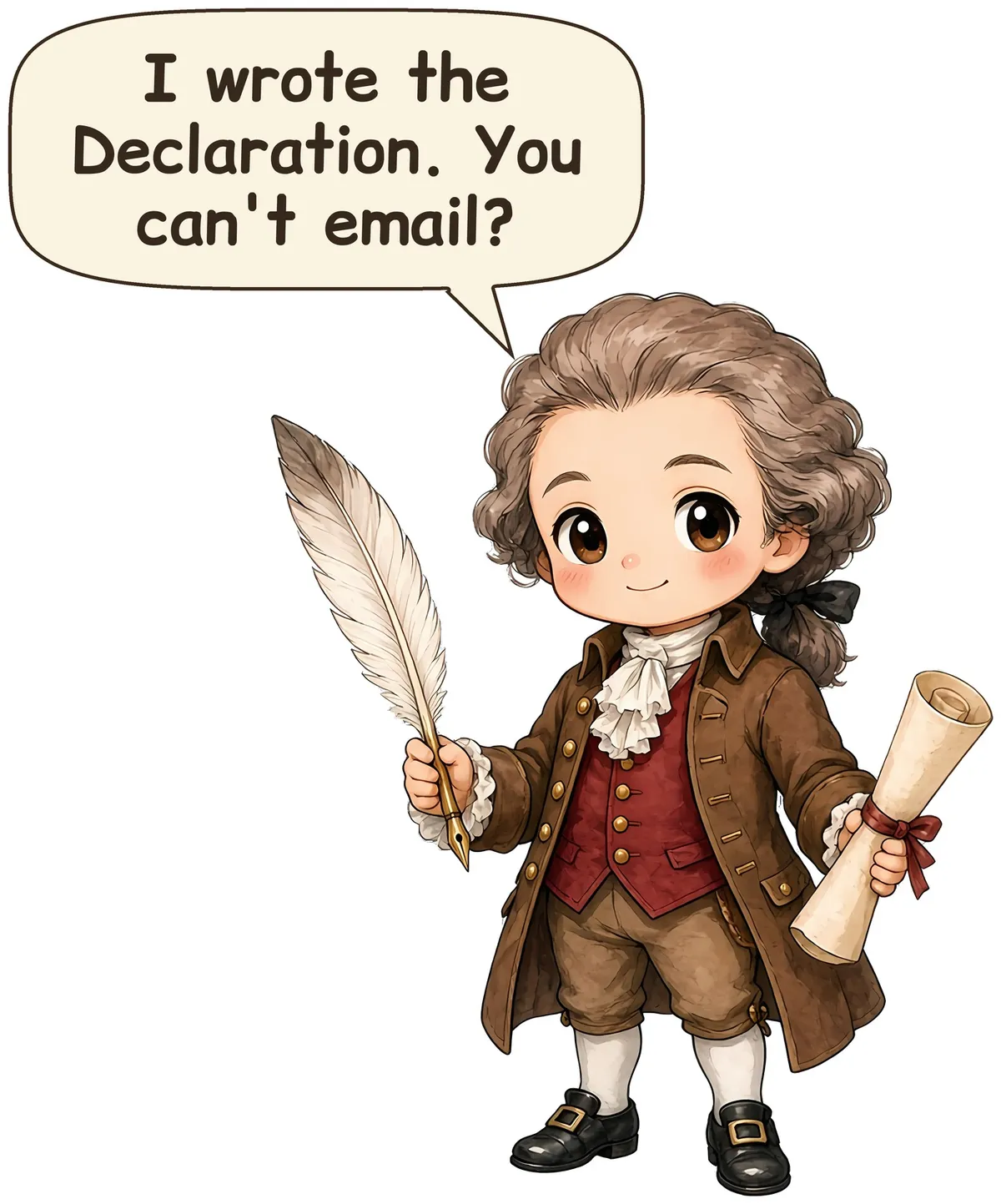 Thomas Jefferson storybook watercolor design