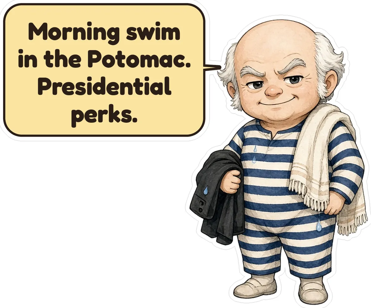 John Quincy Adams storybook watercolor design