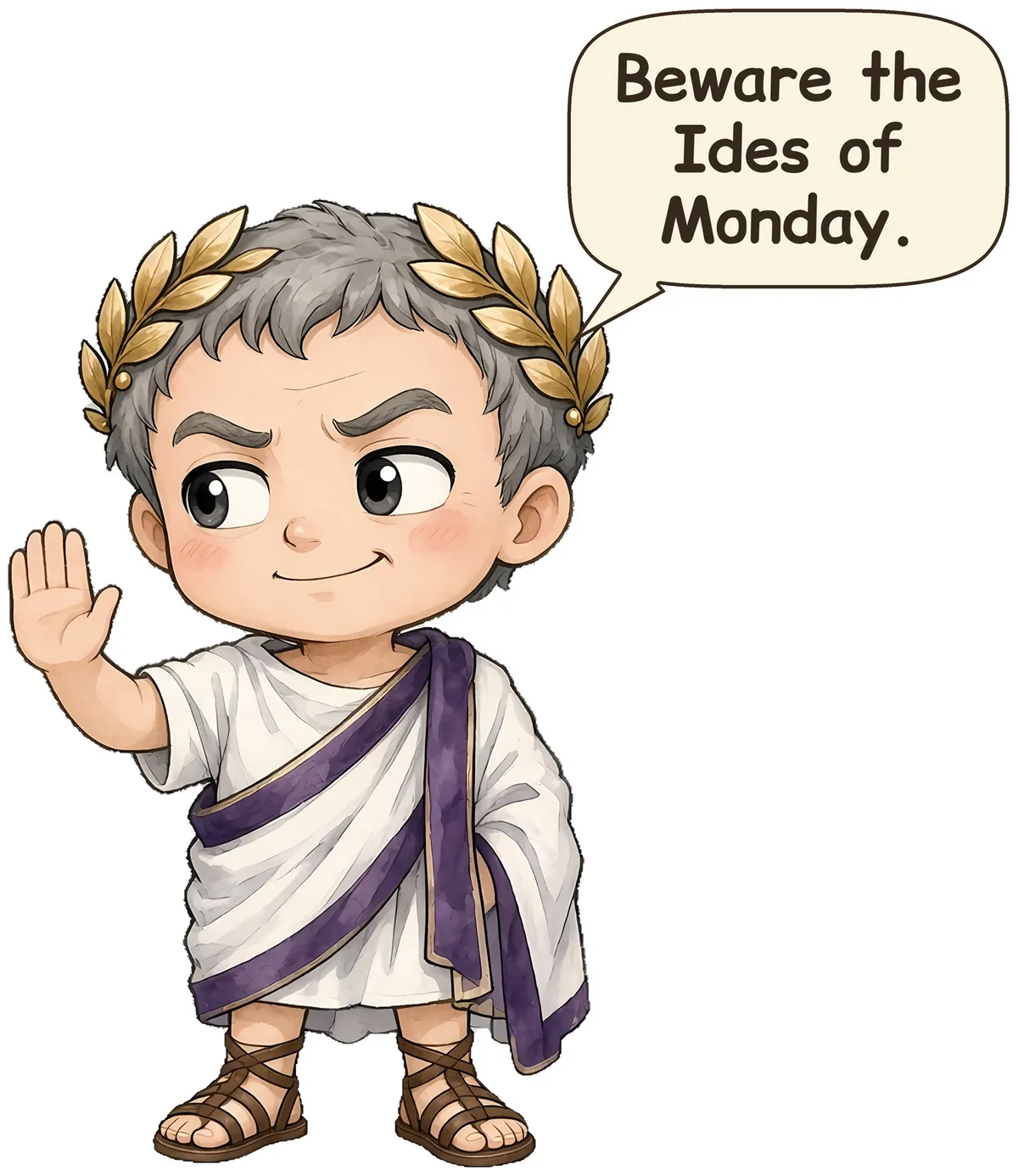 Julius Caesar storybook watercolor design