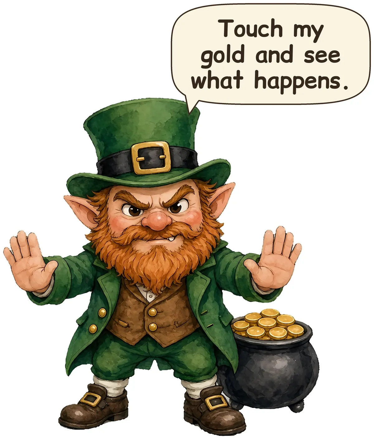 Leprechaun storybook watercolor design