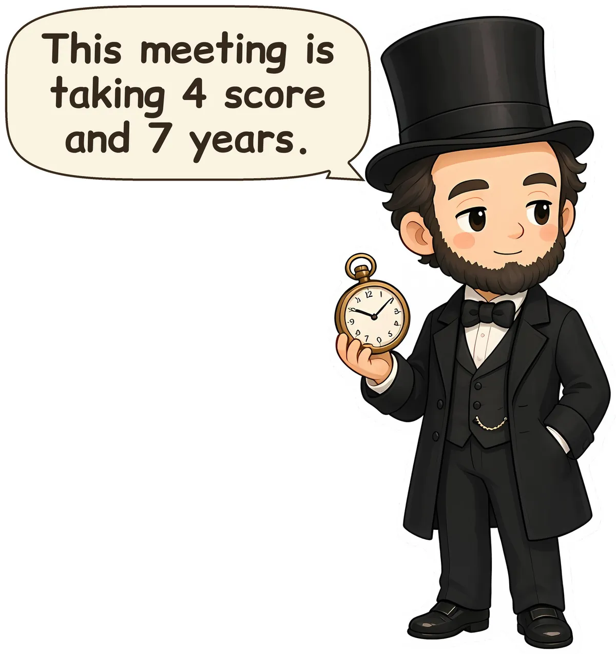 Abraham Lincoln storybook watercolor design