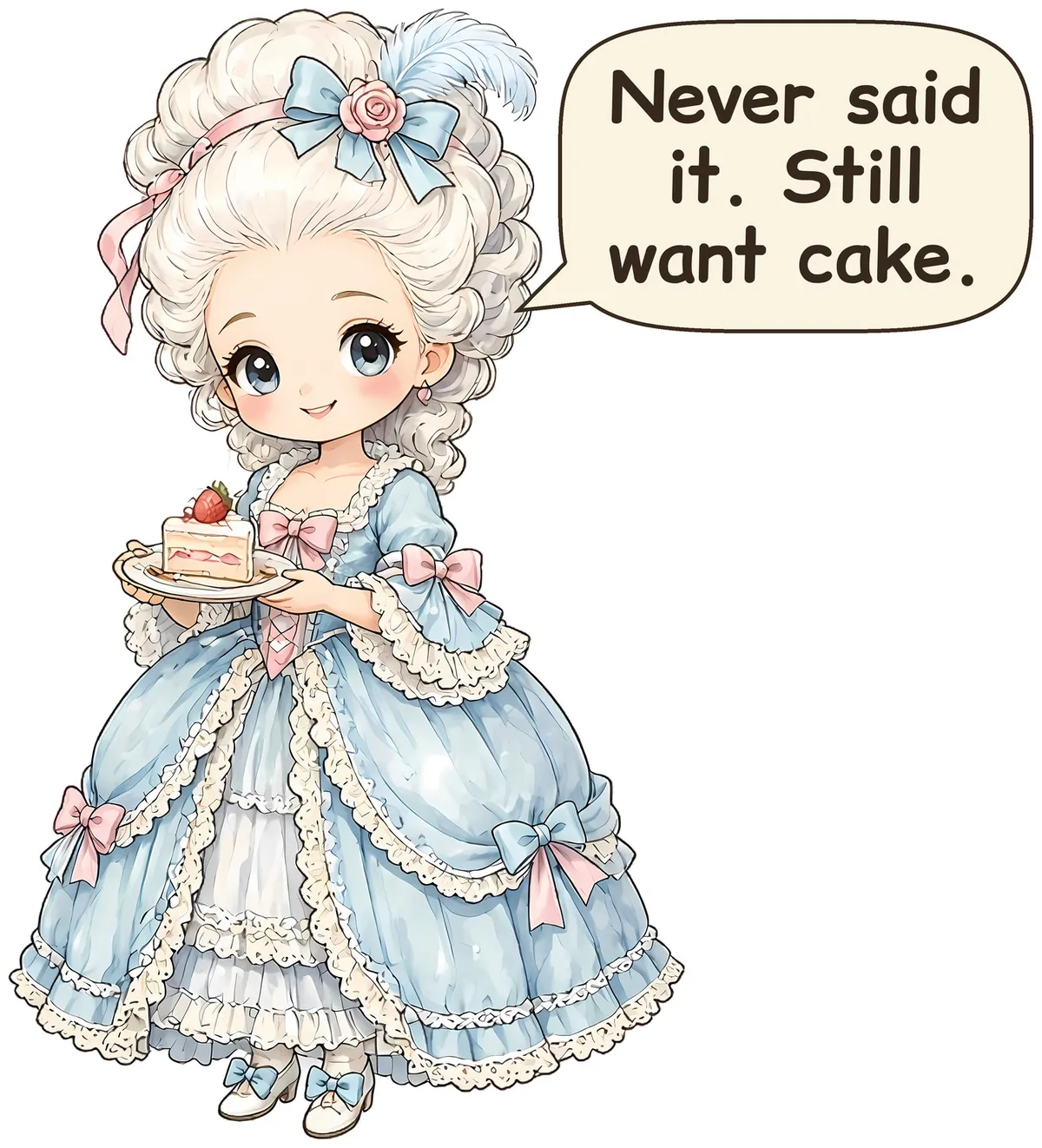 Marie Antoinette storybook watercolor design