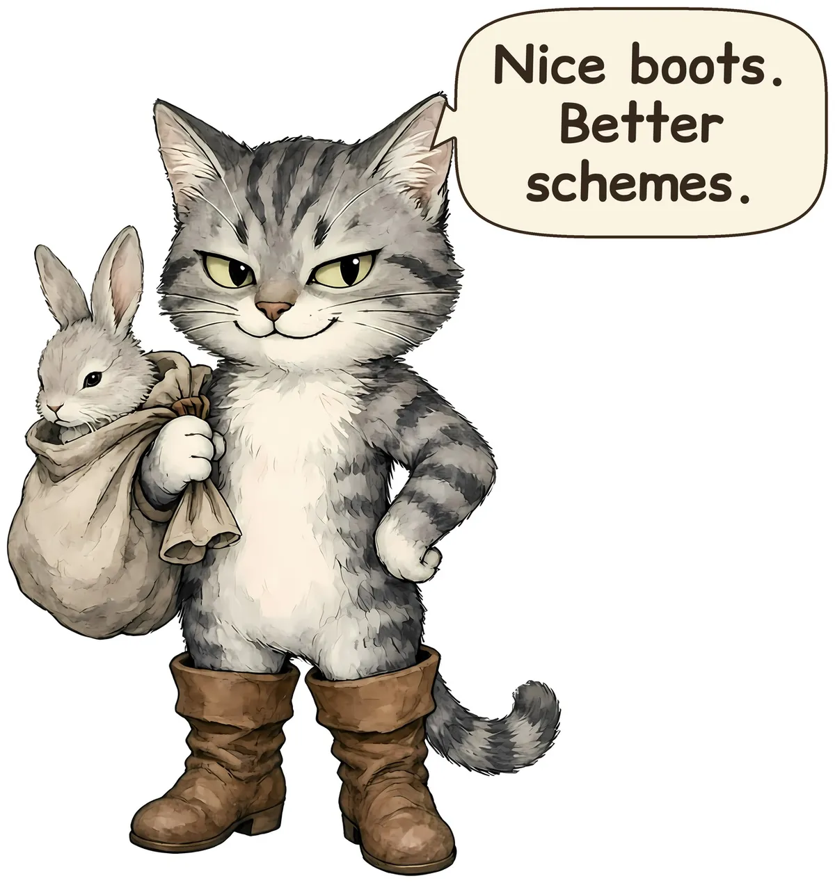 Master Cat storybook watercolor design