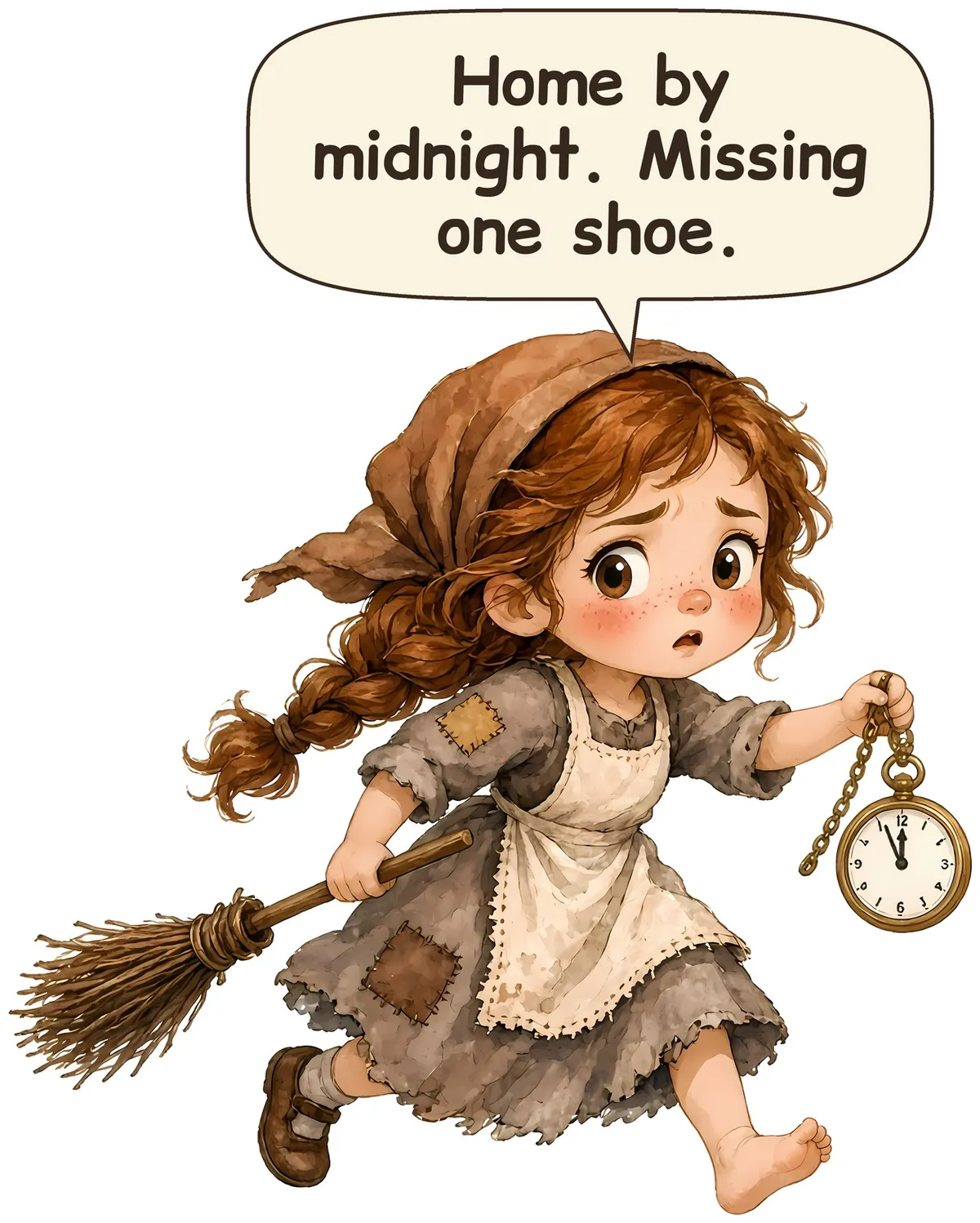 Midnight Ball Girl storybook watercolor design