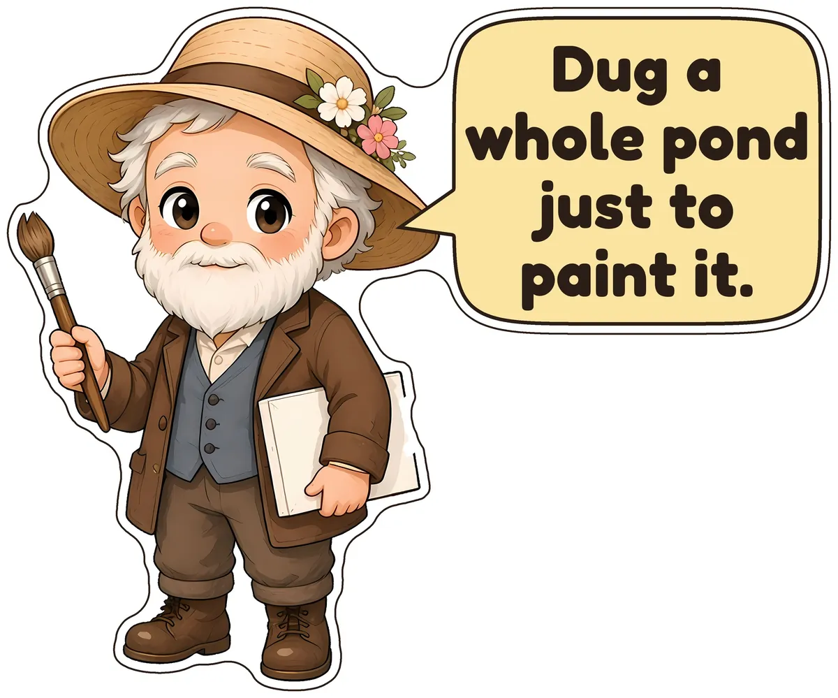 Claude Monet storybook watercolor design