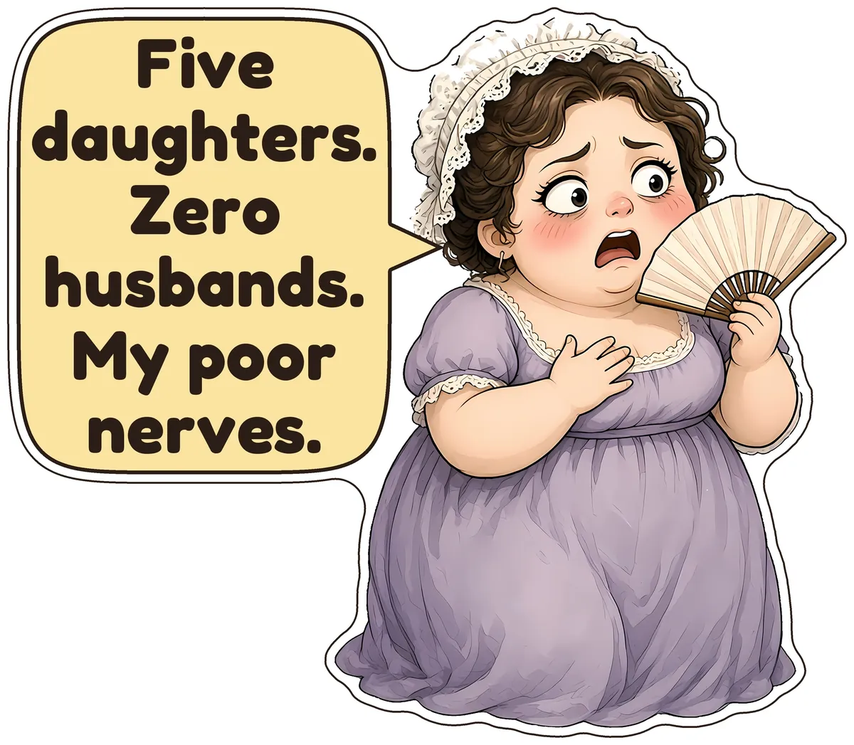 Mrs Bennet storybook watercolor design