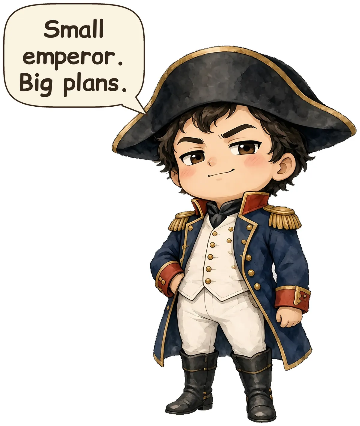Napoleon Bonaparte storybook watercolor design