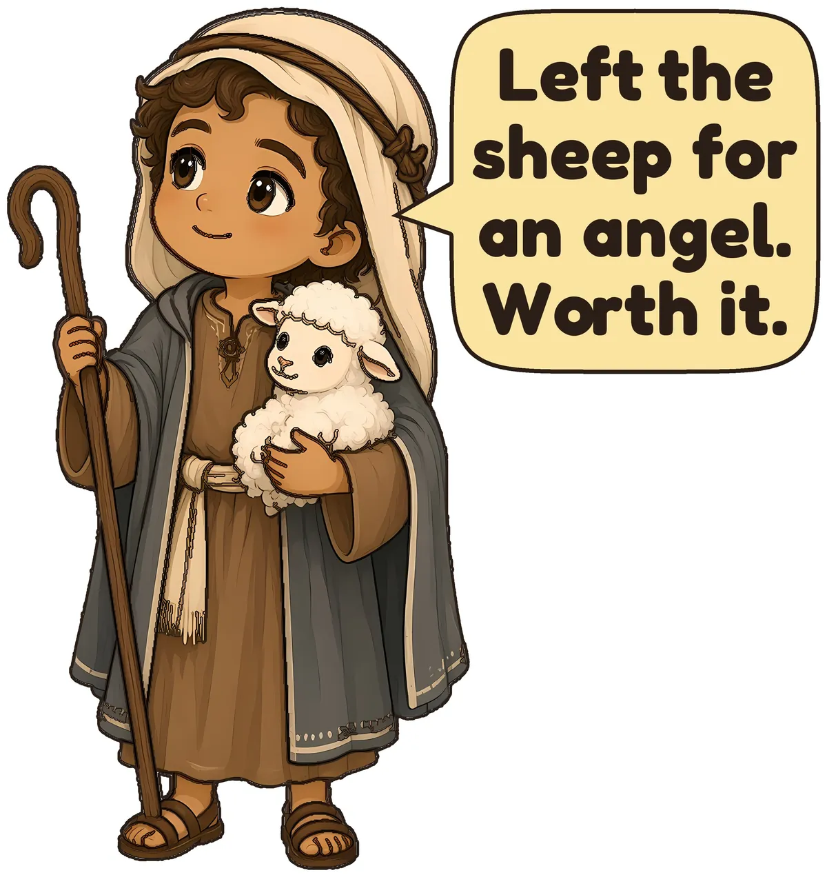 Nativity Shepherd storybook watercolor design