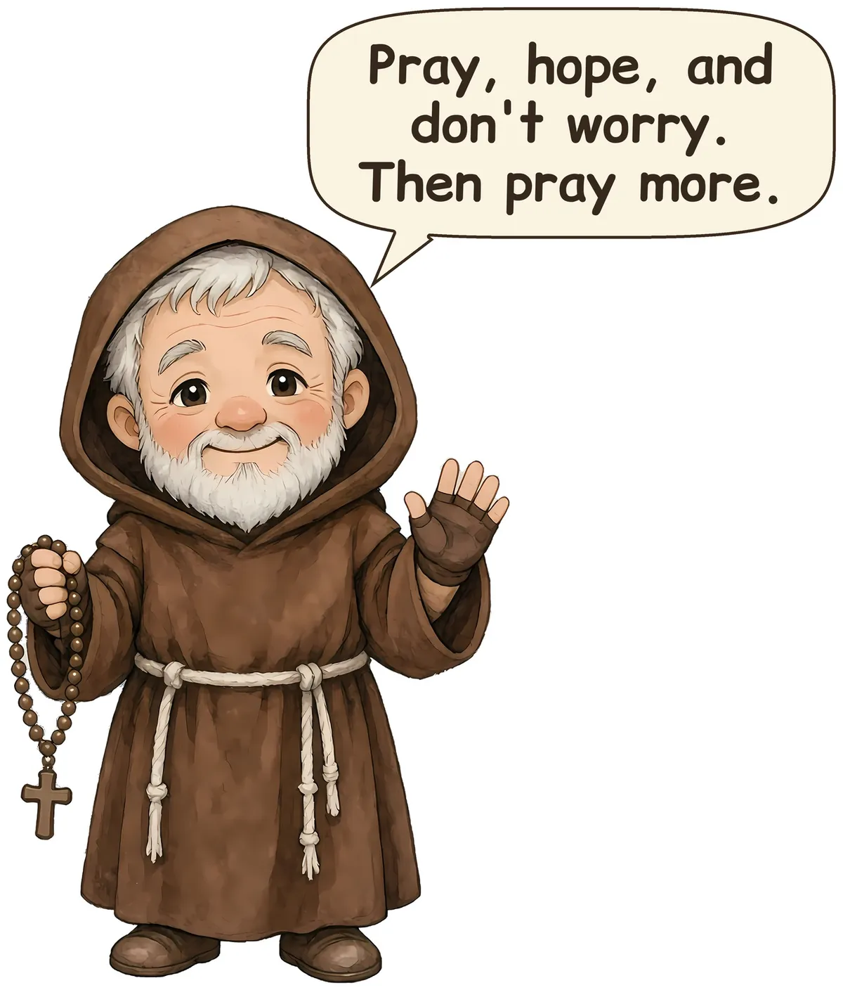Saint Padre Pio storybook watercolor design