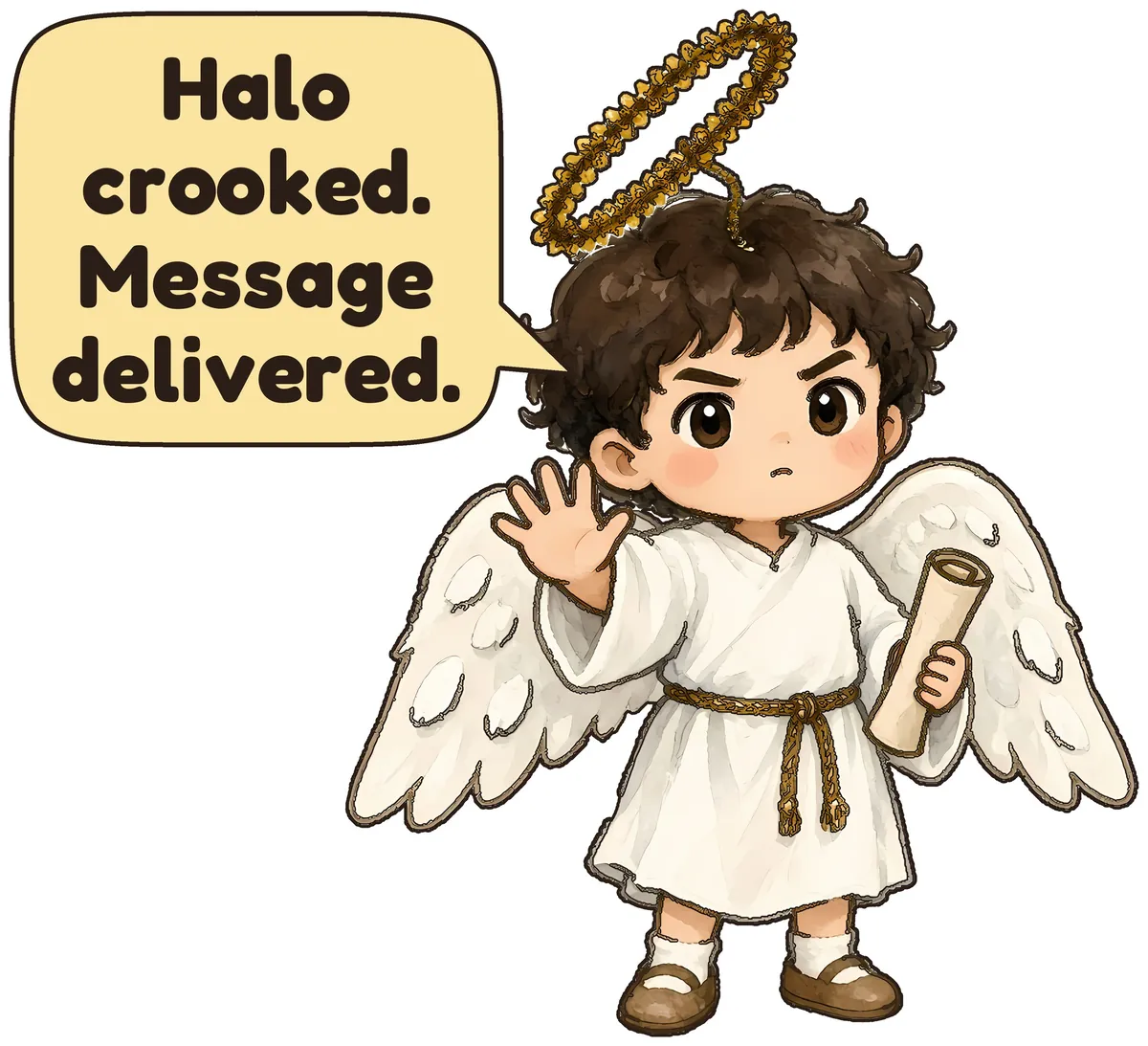 Christmas Pageant Angel storybook watercolor design