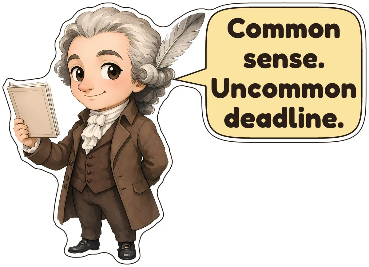 Thomas Paine (The American Crisis) storybook watercolor design