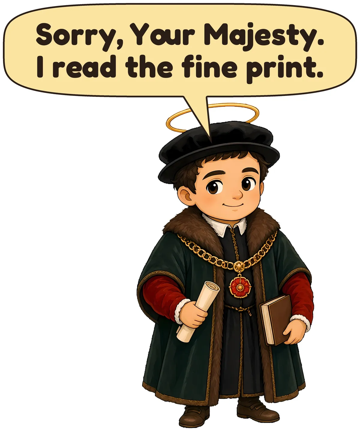 Patron Saint of Lawyers storybook watercolor design