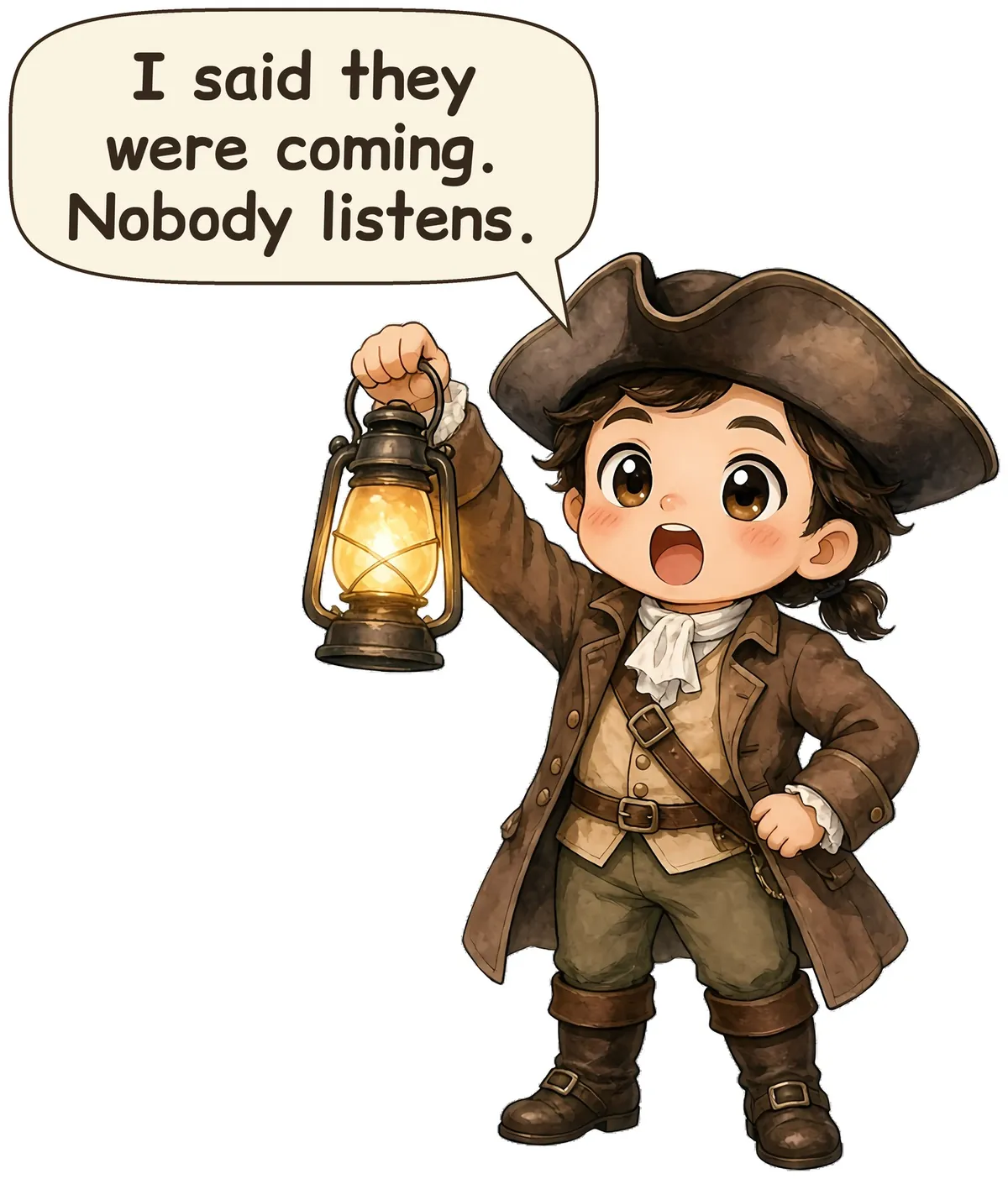 Paul Revere storybook watercolor design