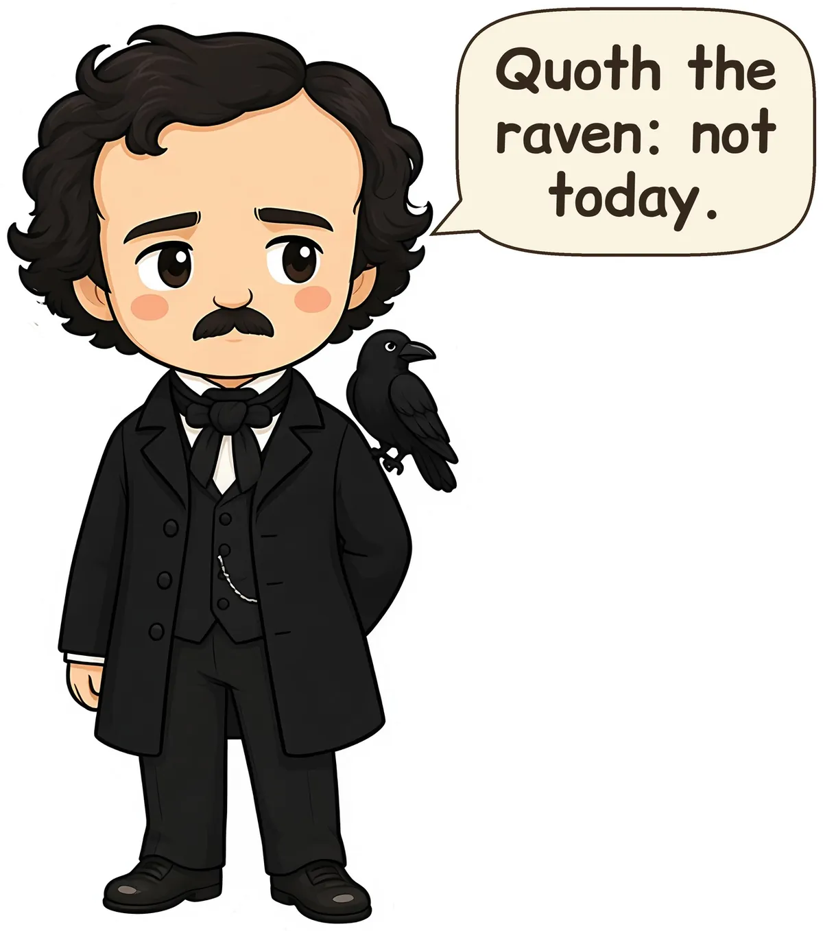 Edgar Allan Poe storybook watercolor design