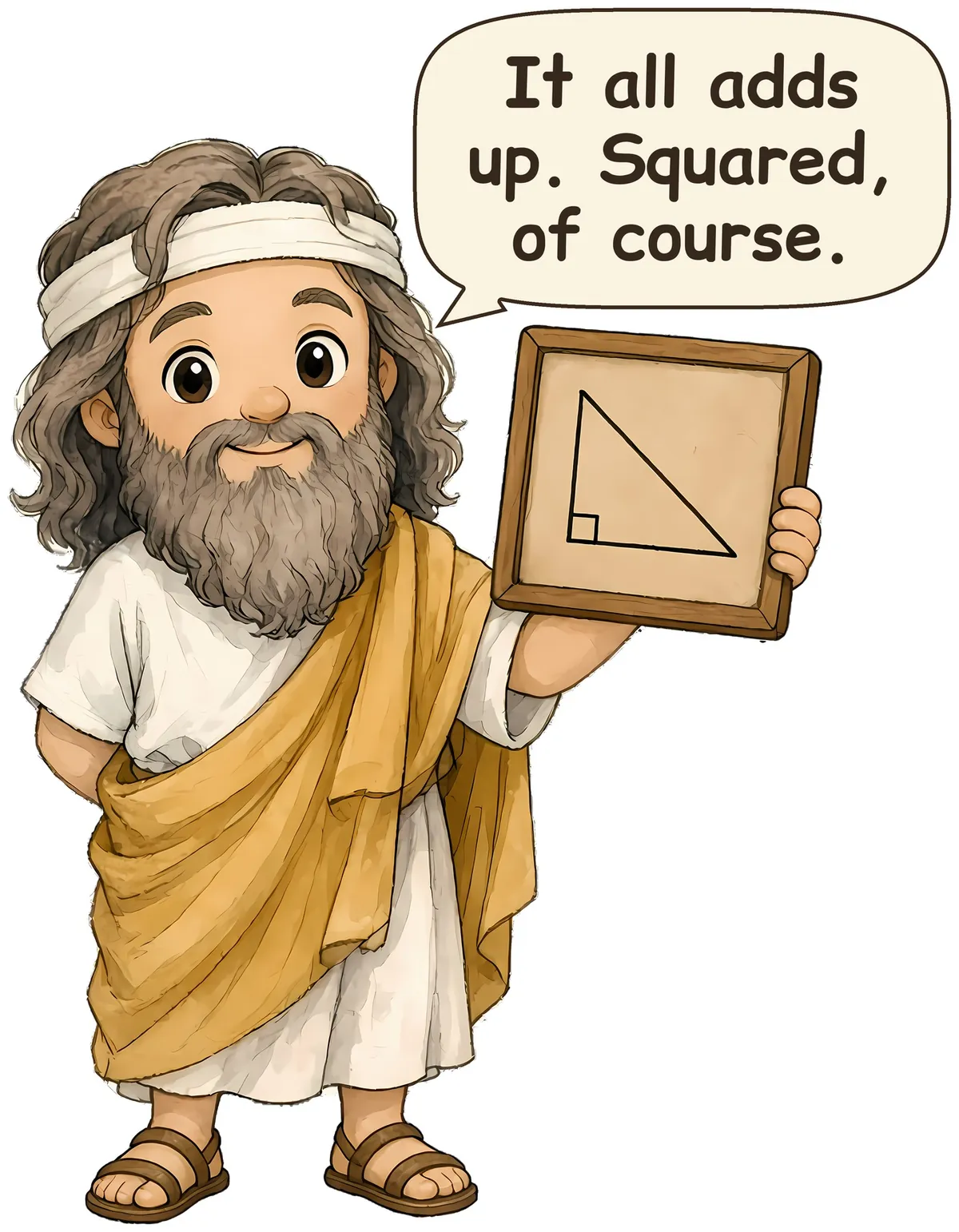 Pythagoras storybook watercolor design