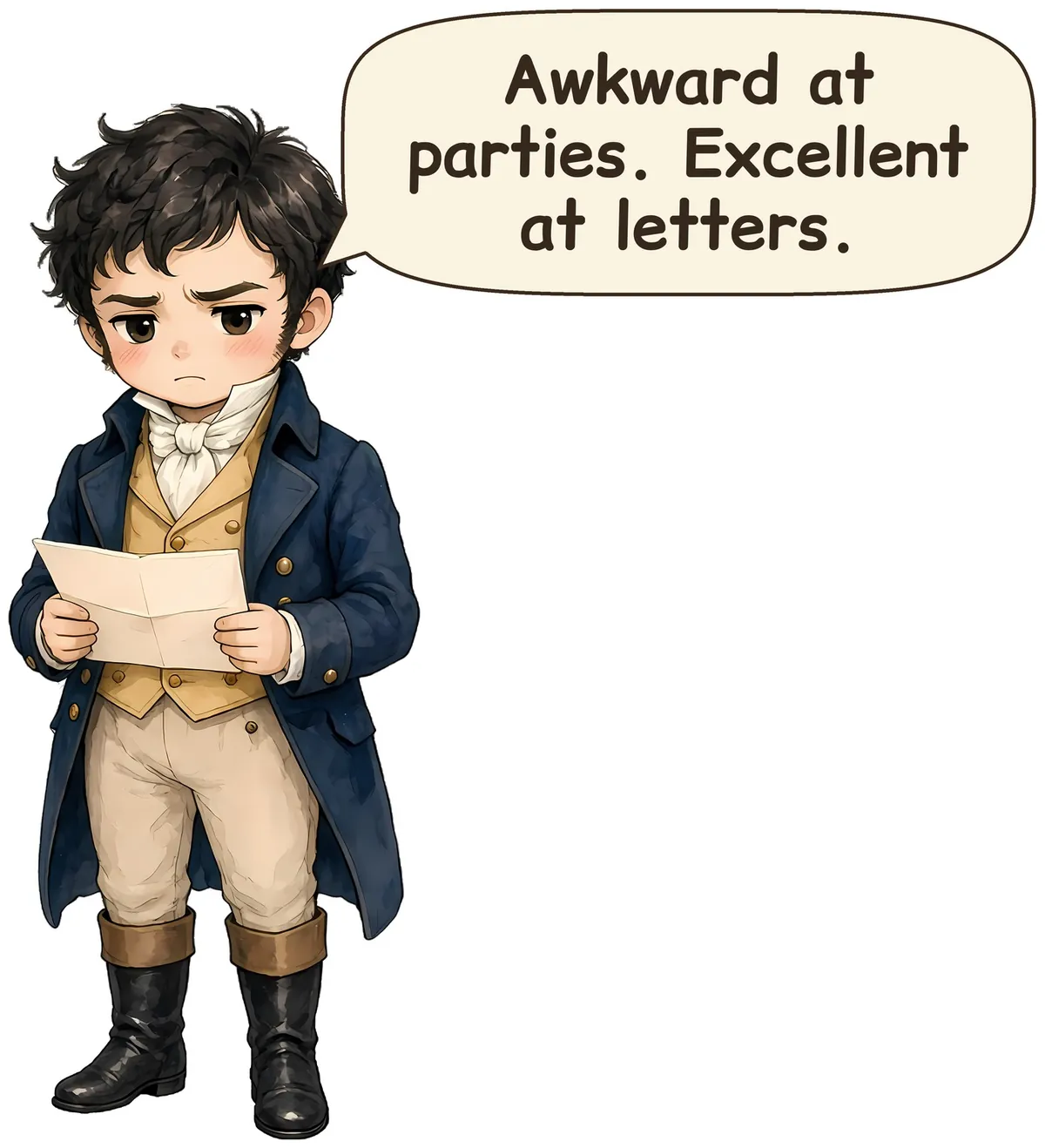 Proud Gentleman, Mr. Darcy storybook watercolor design