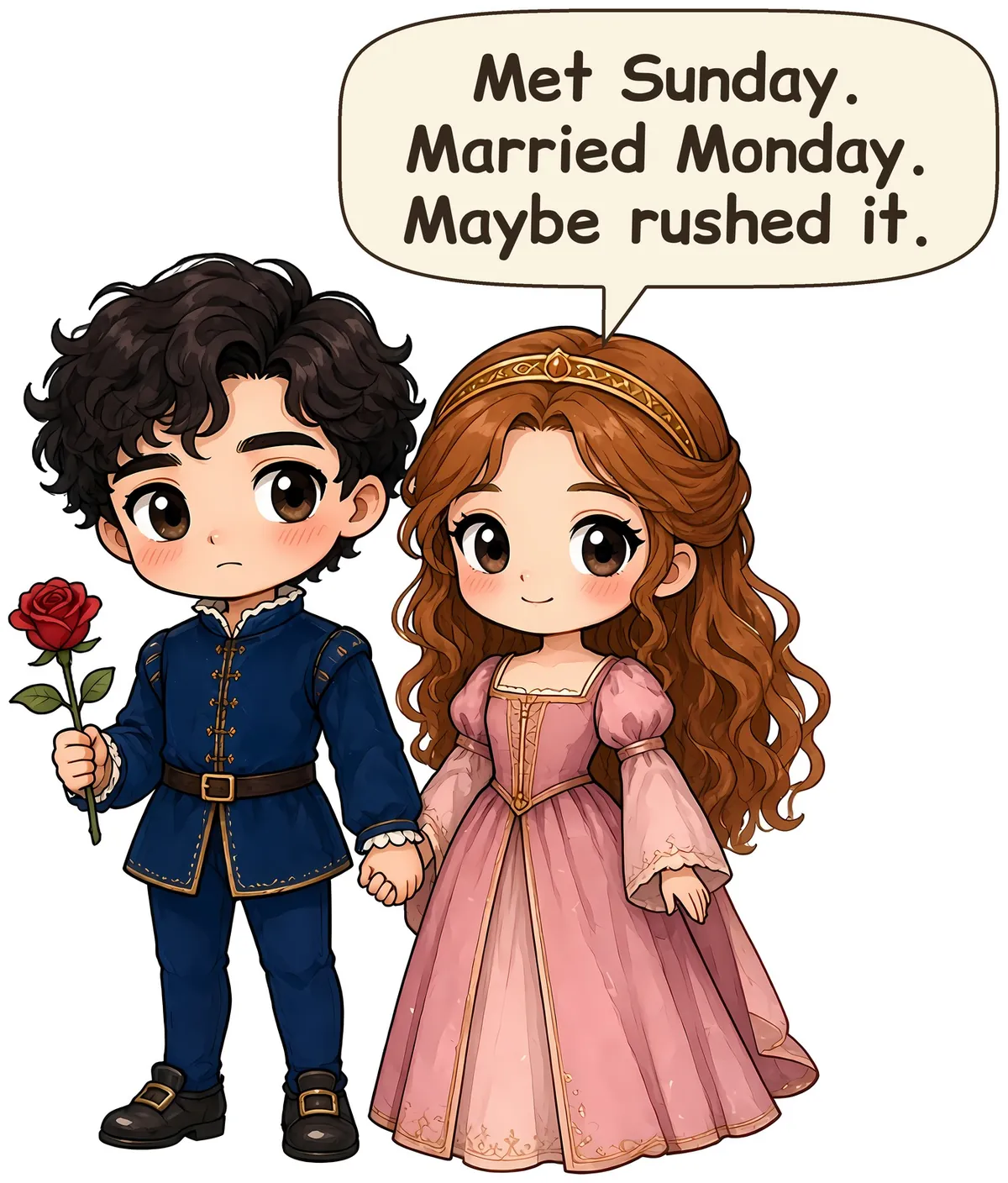 Romeo and Juliet storybook watercolor design