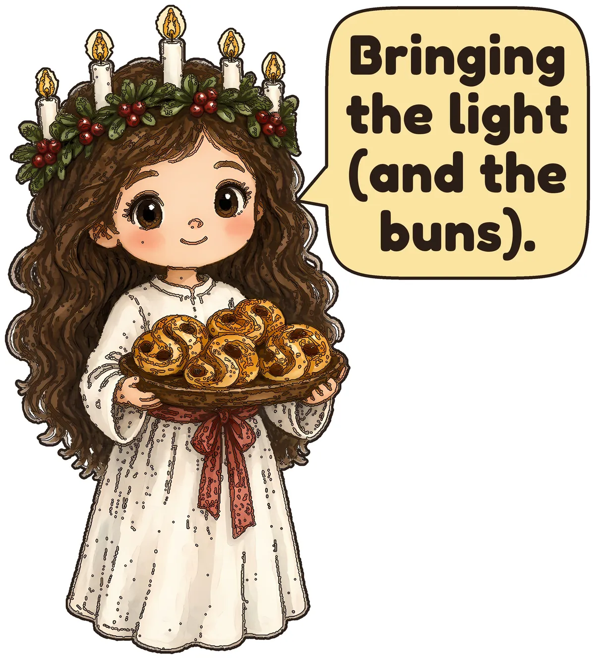 Saint Lucy storybook watercolor design
