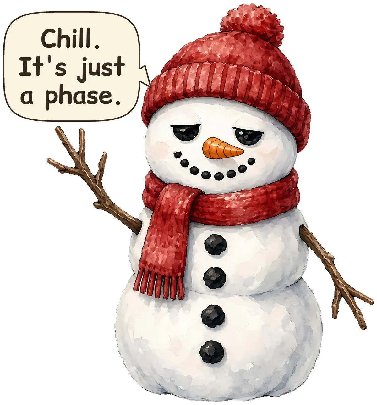 Snowman storybook watercolor design