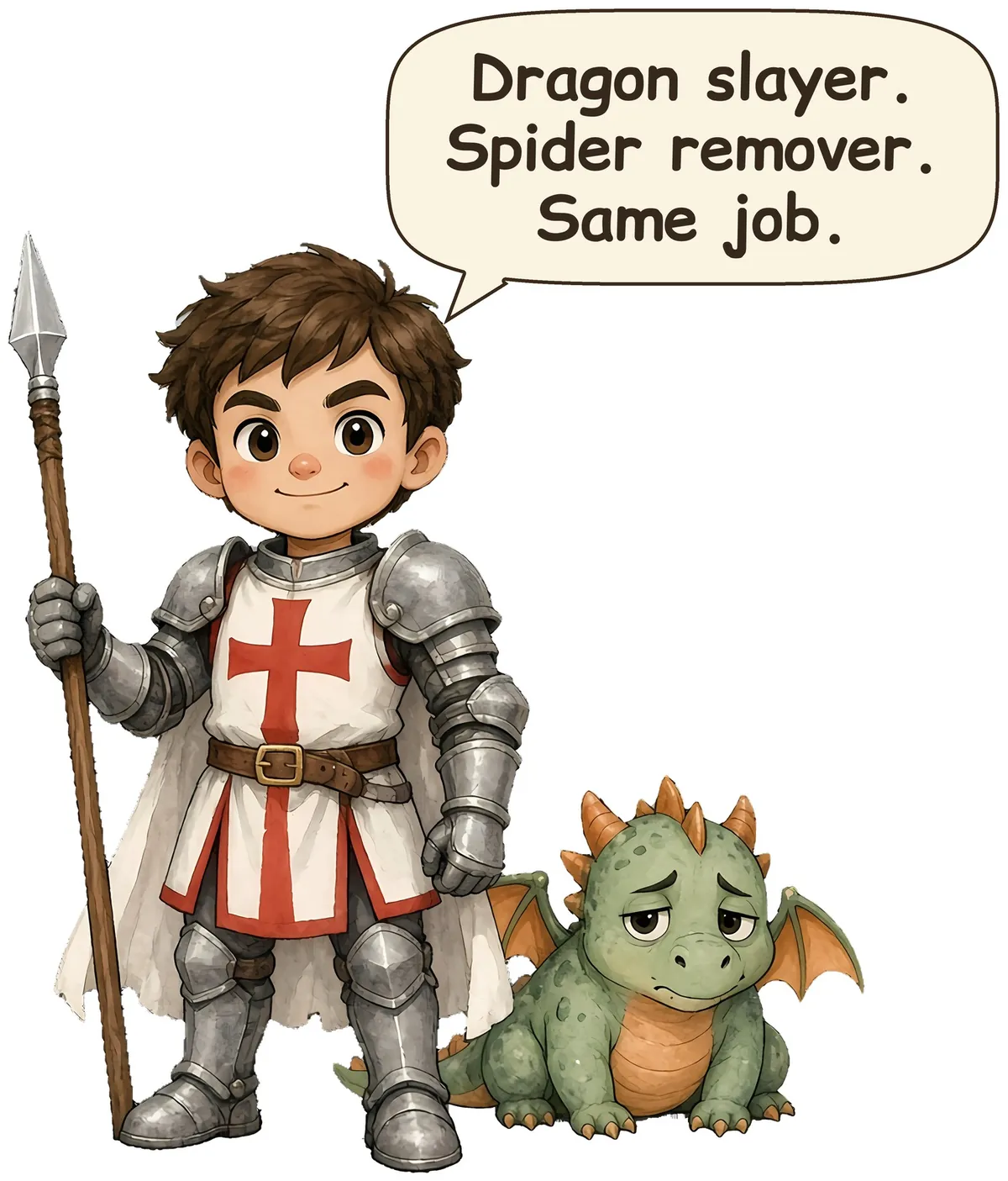 Saint George storybook watercolor design