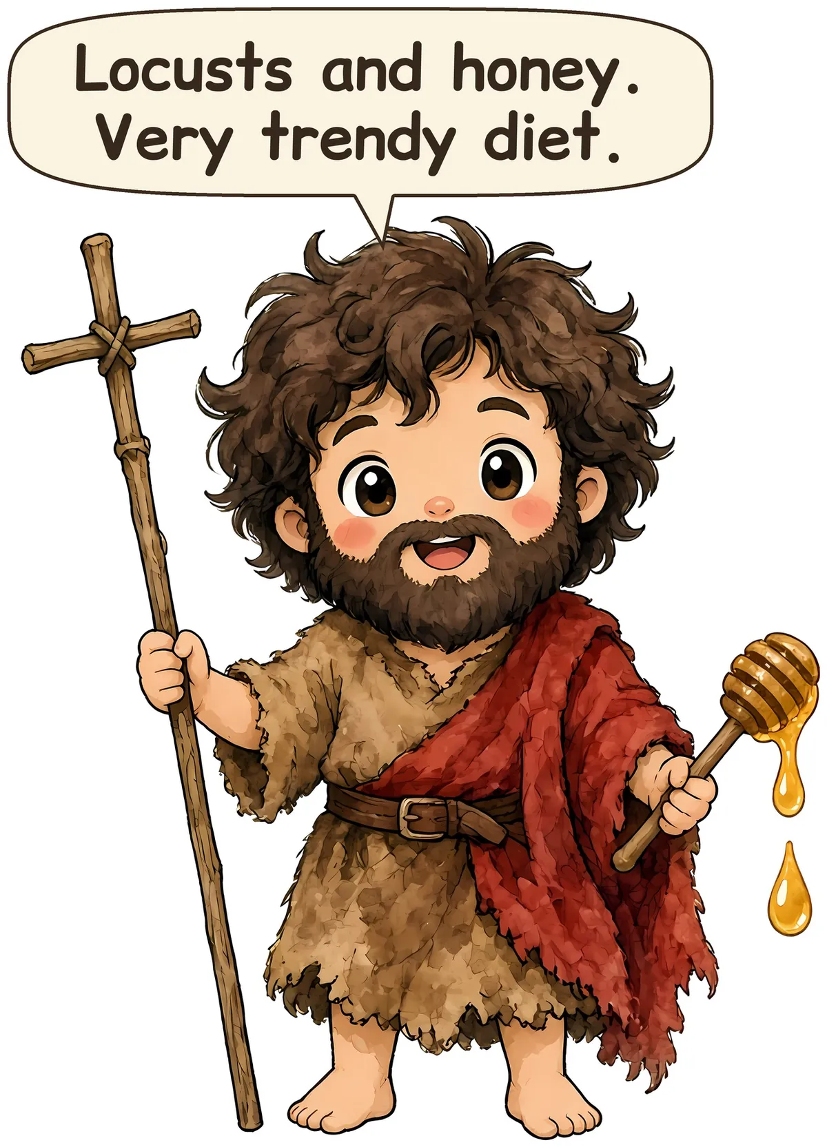 Saint John the Baptist storybook watercolor design