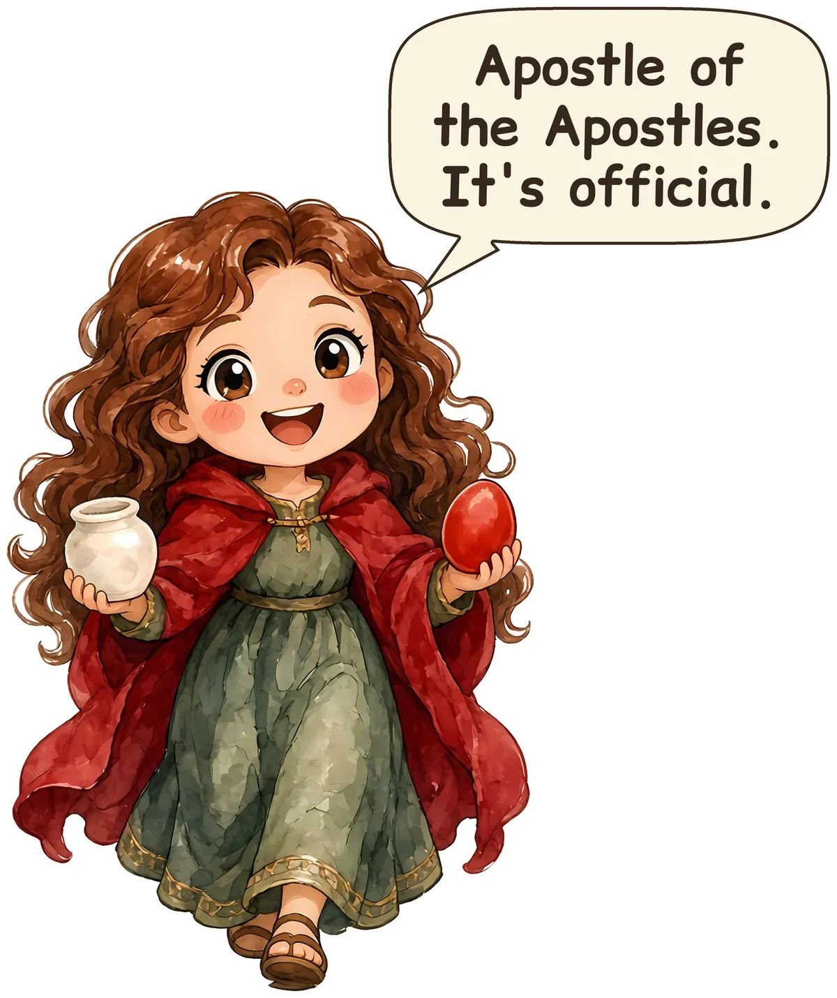 Saint Mary Magdalene storybook watercolor design