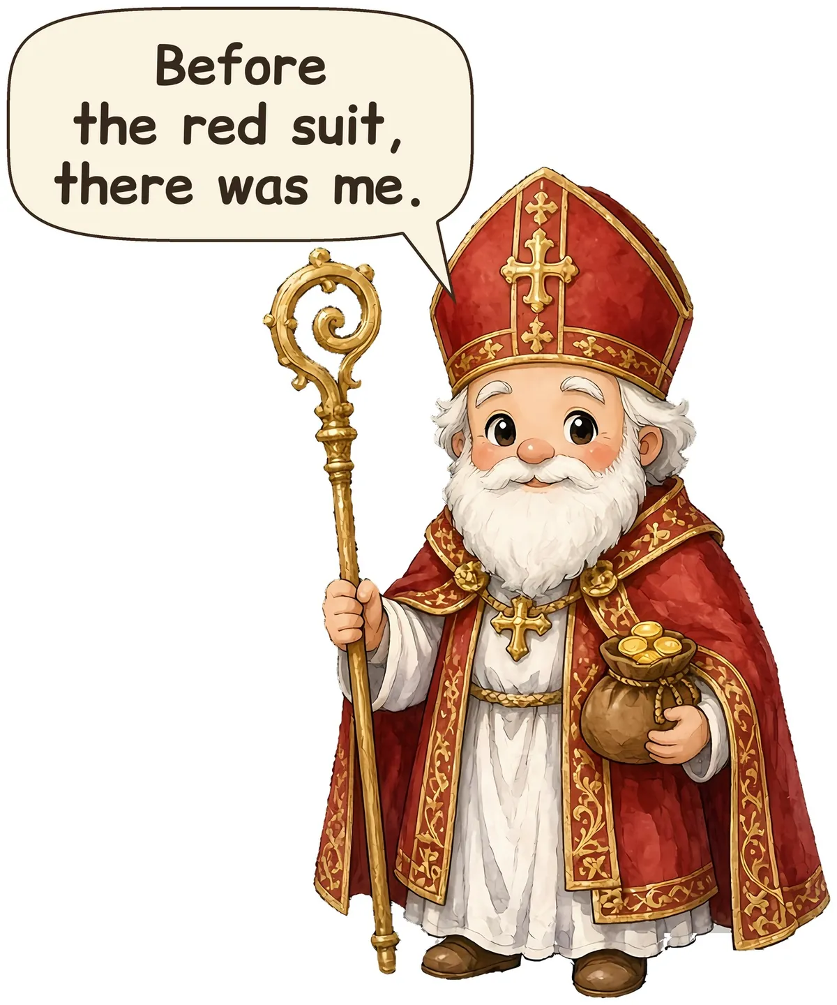 Saint Nicholas storybook watercolor design